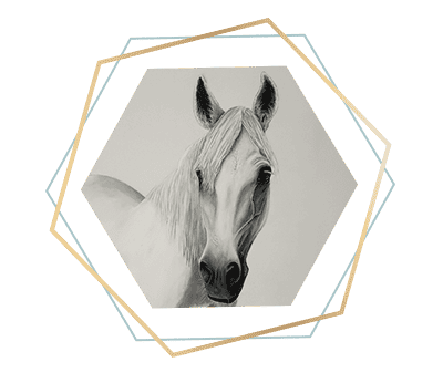 Pintura acrílica de un caballo, estilo realista sobre lienzo